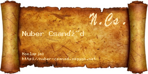 Nuber Csanád névjegykártya